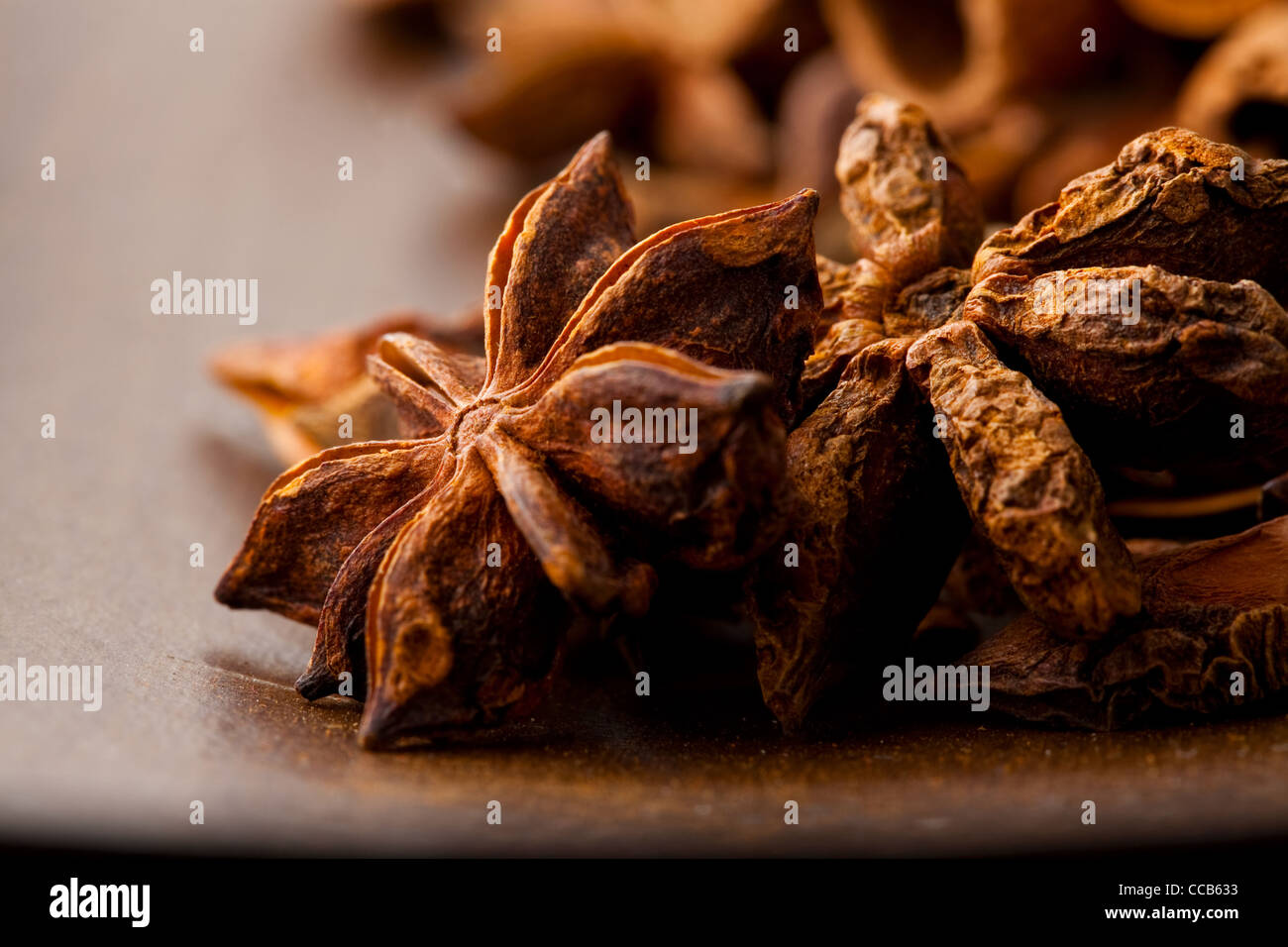 Close-up di aromatico anice stellato per Natale Foto Stock