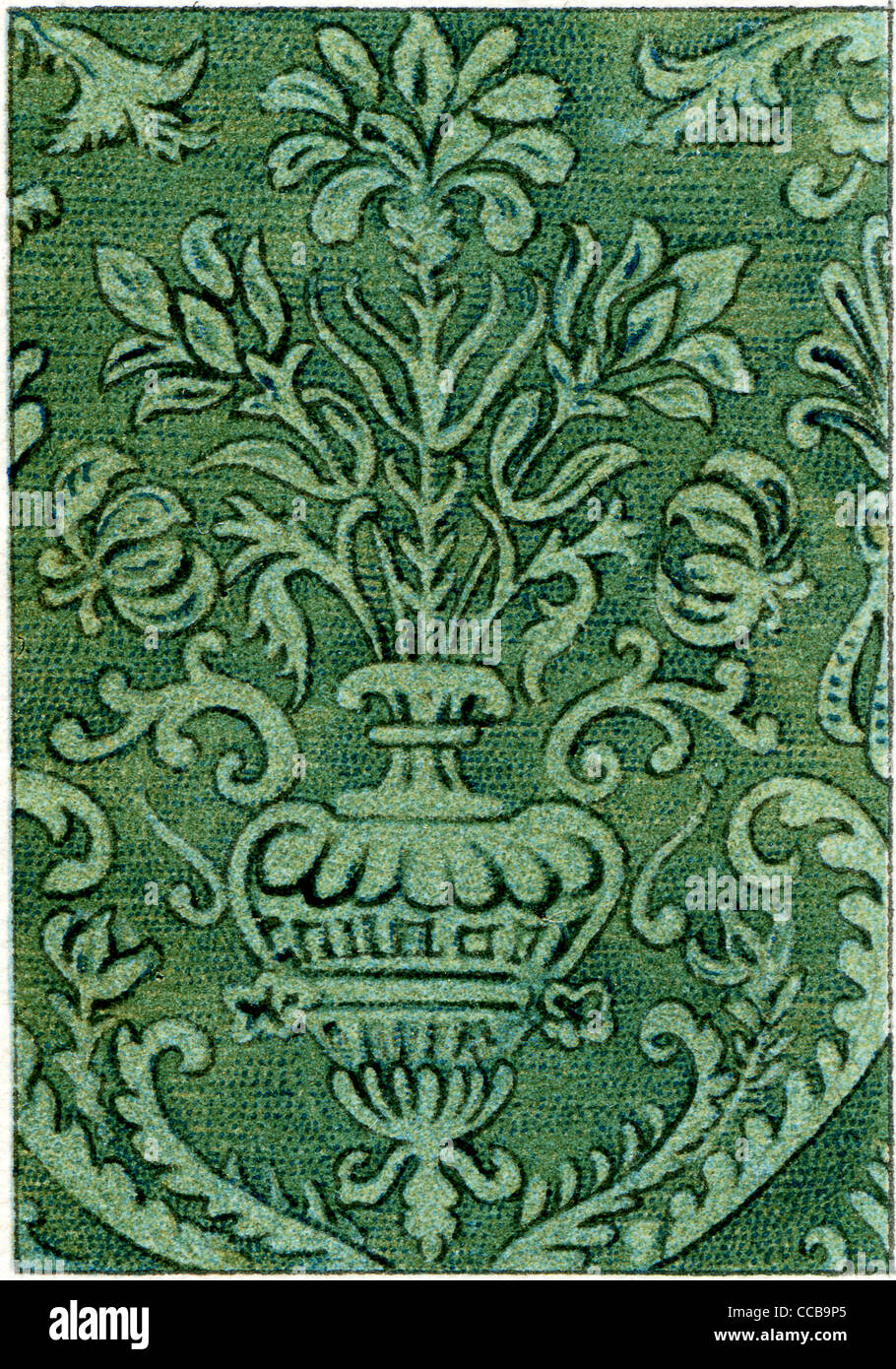 Il pattern sul tessuto in velluto (XVII secolo). Foto Stock