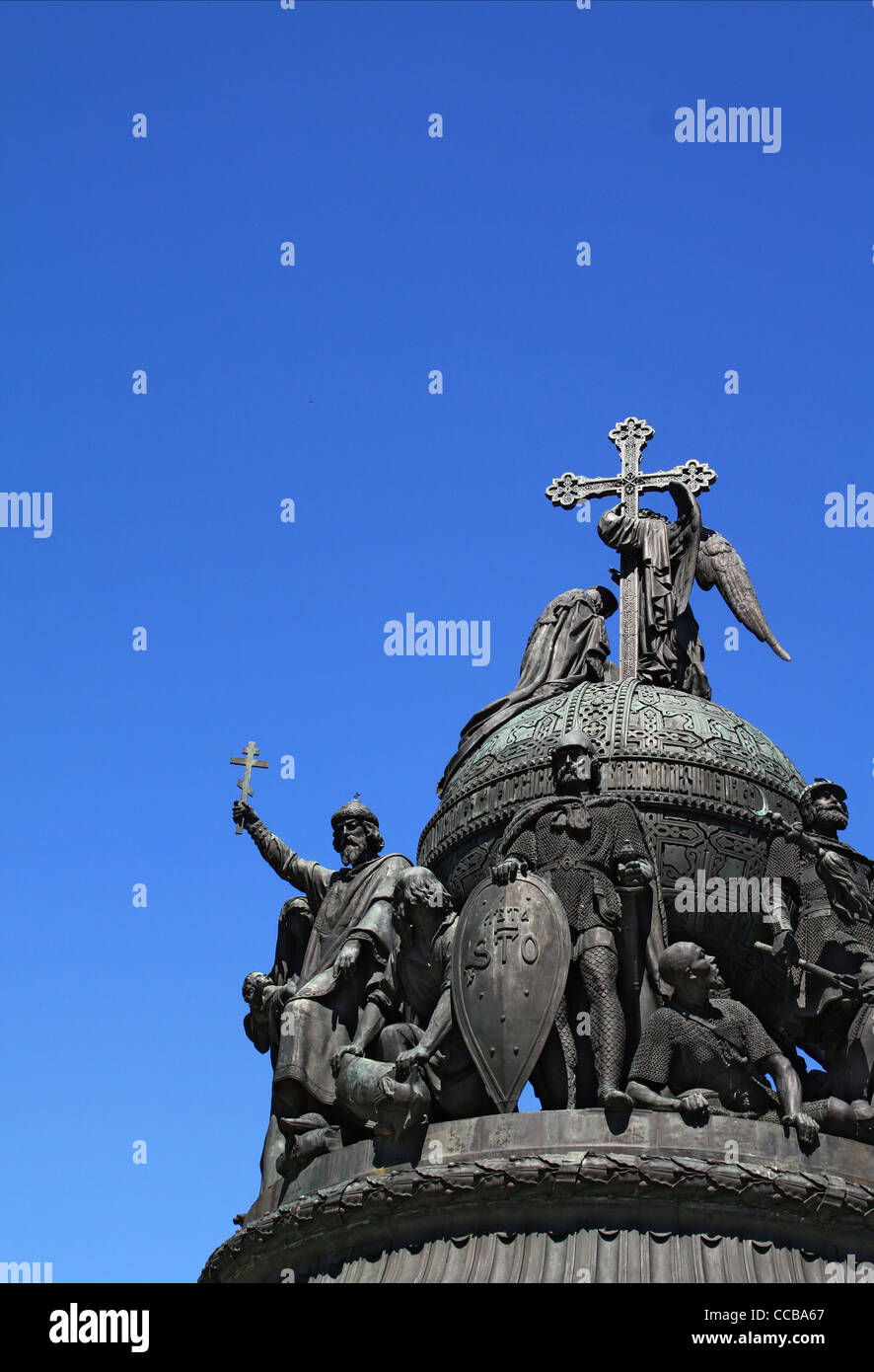 Monumento del millennio in Russia nel grande Novgorod Foto Stock