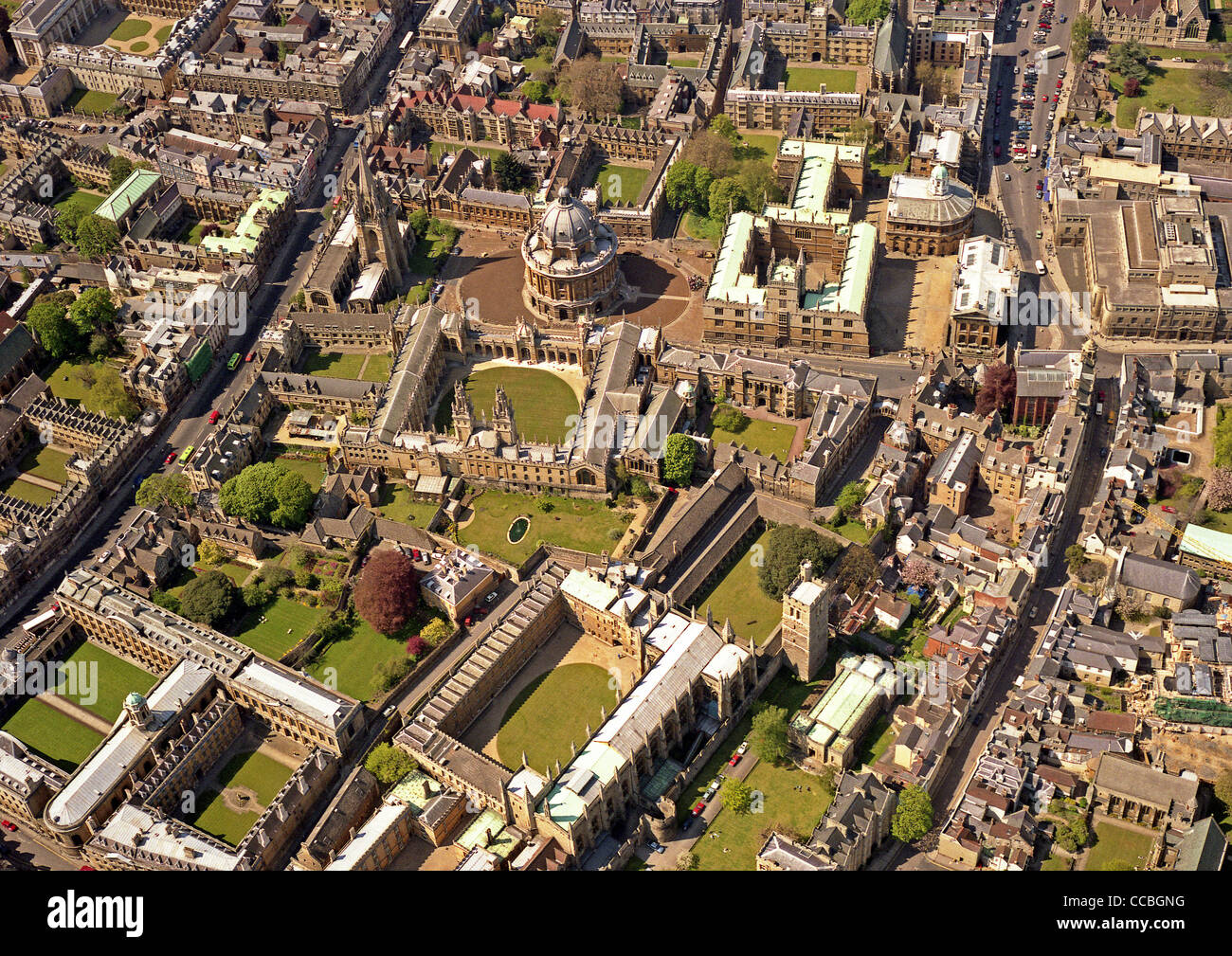 Vista aerea dell'Università di Oxford dal 1991 Foto Stock