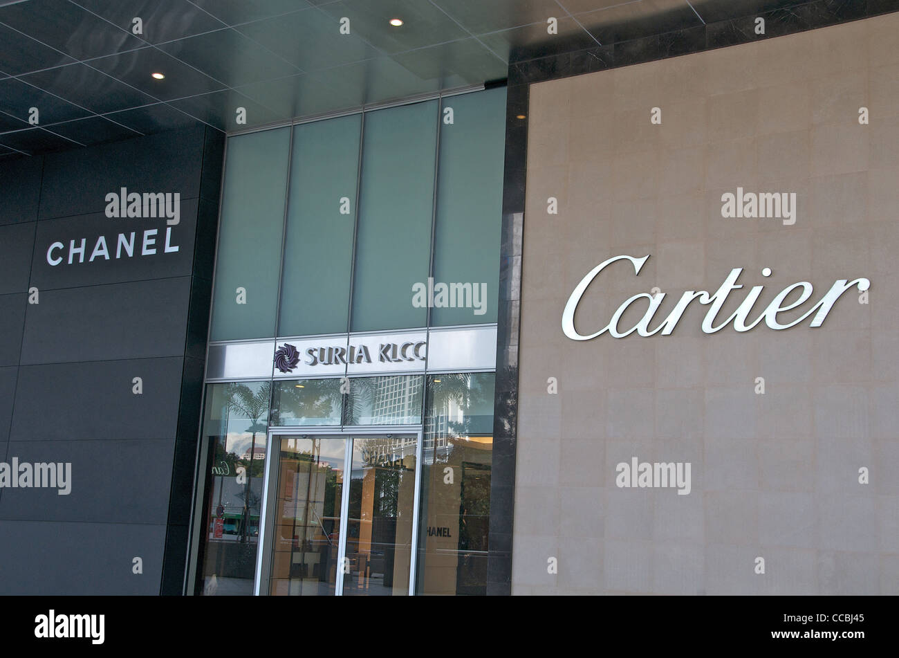 Chanel e Cartier boutique, Suria KLCC Mall, Kuala Lumpur, Malesia Foto Stock