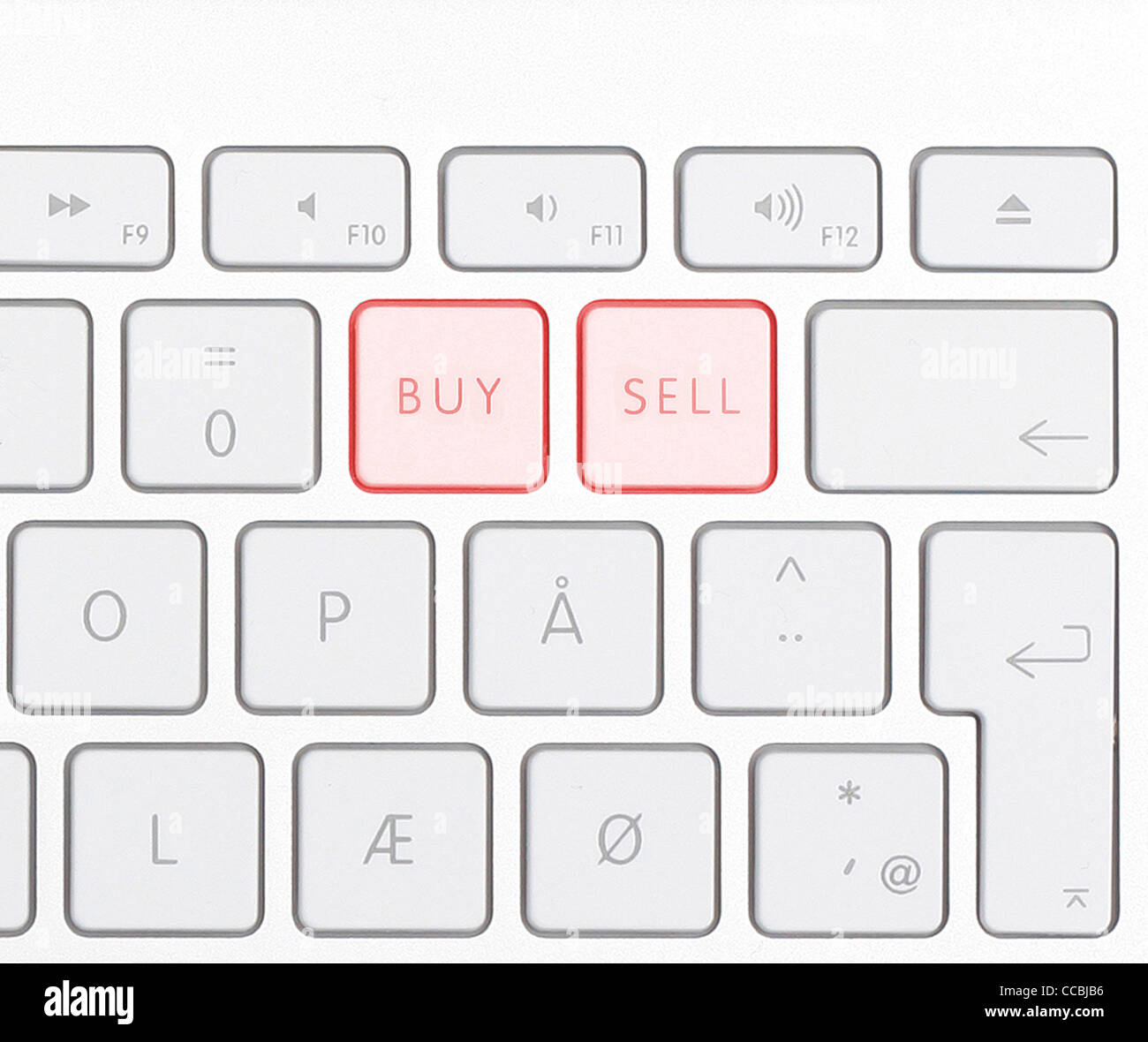 Tastiera mostra comprare vendere i pulsanti Foto Stock