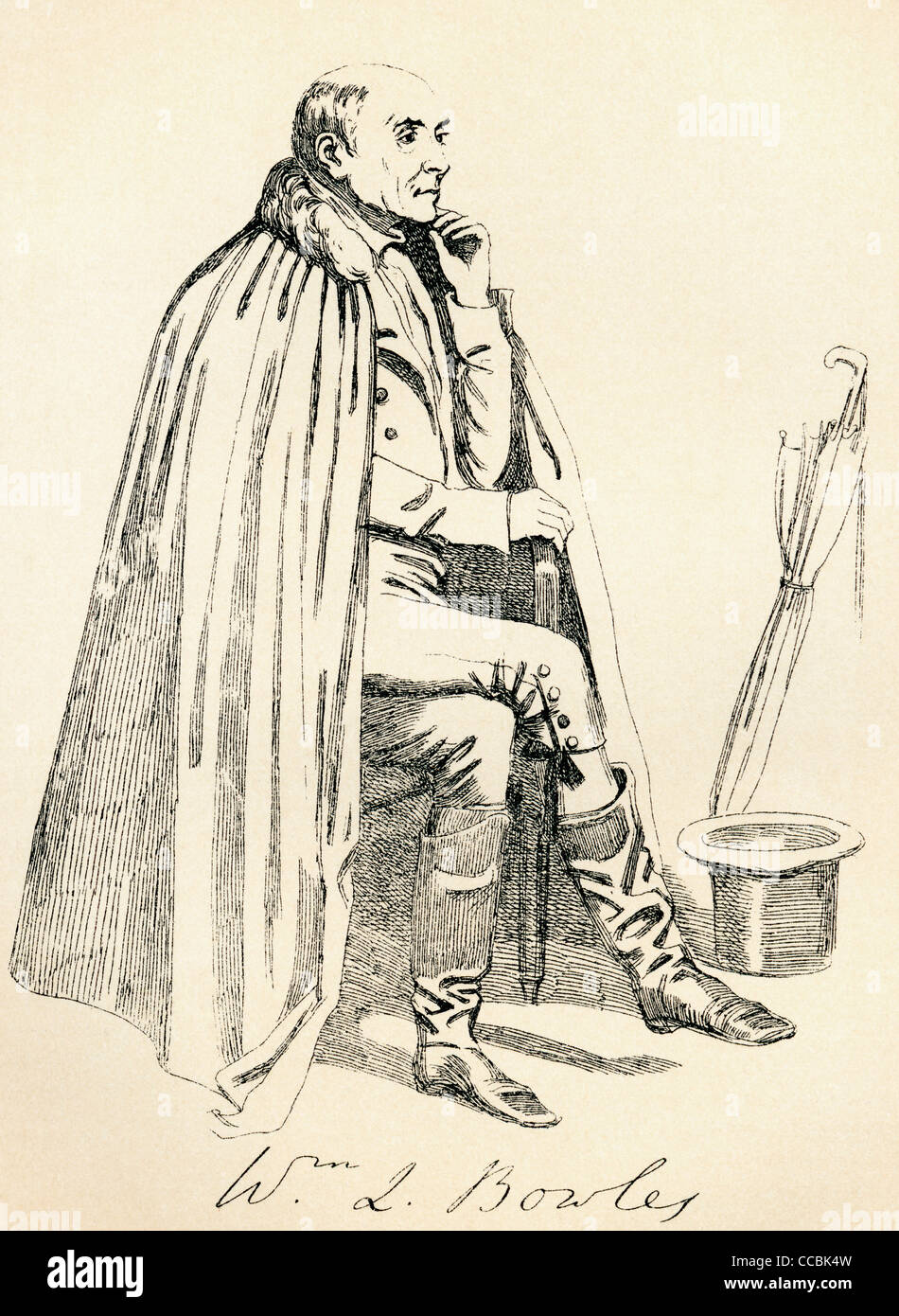 William Lisle Bowles, 1762 - 1850. Poeta inglese e critico. Dal Maclise Portrait Gallery, pubblicato 1898. Foto Stock