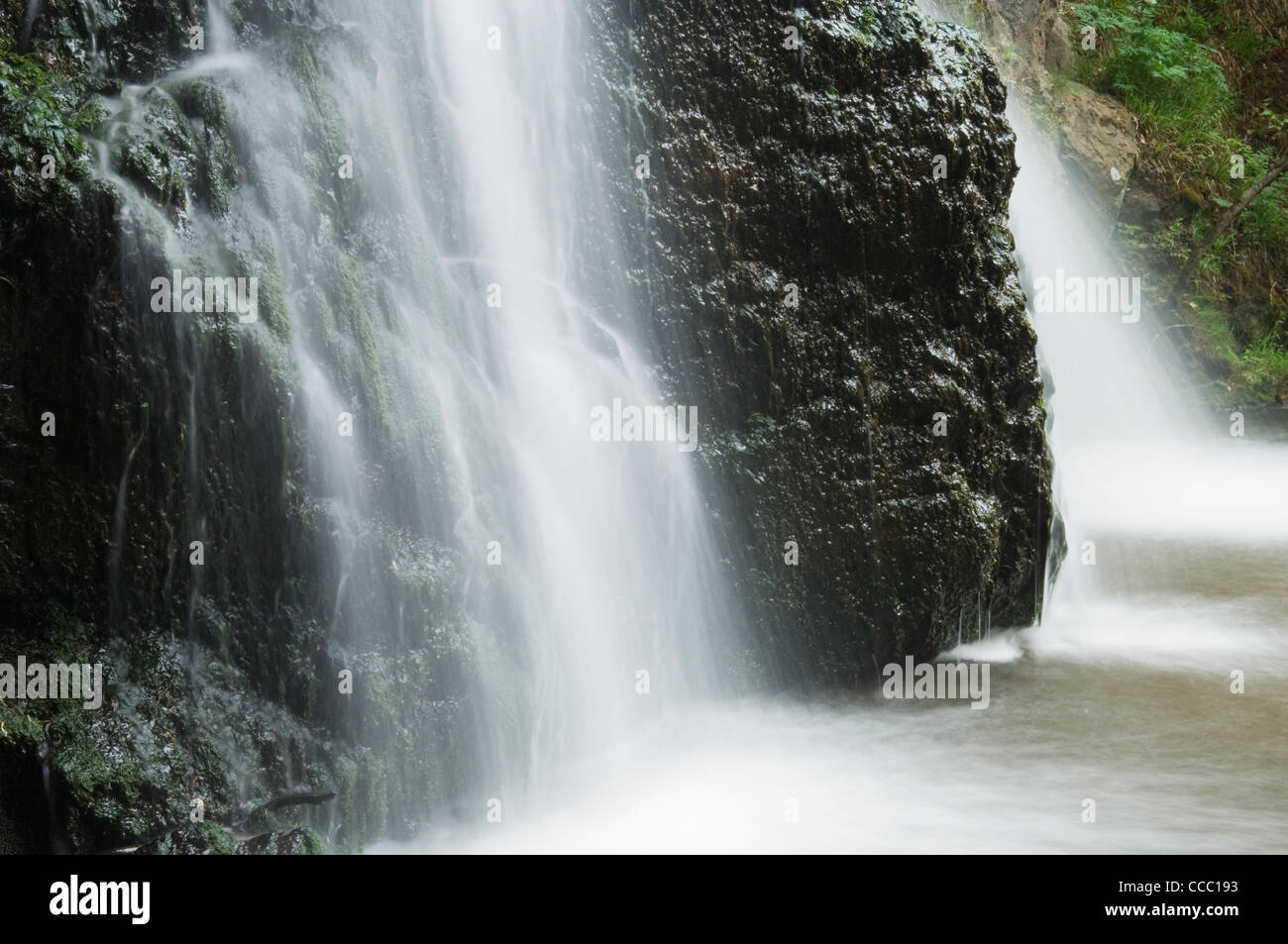 La cascata nel Fairy Glen, Rosemarkie, Scozia. Foto Stock