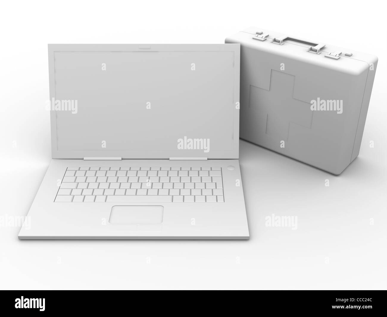 Laptop l intervento di primo soccorso Foto Stock