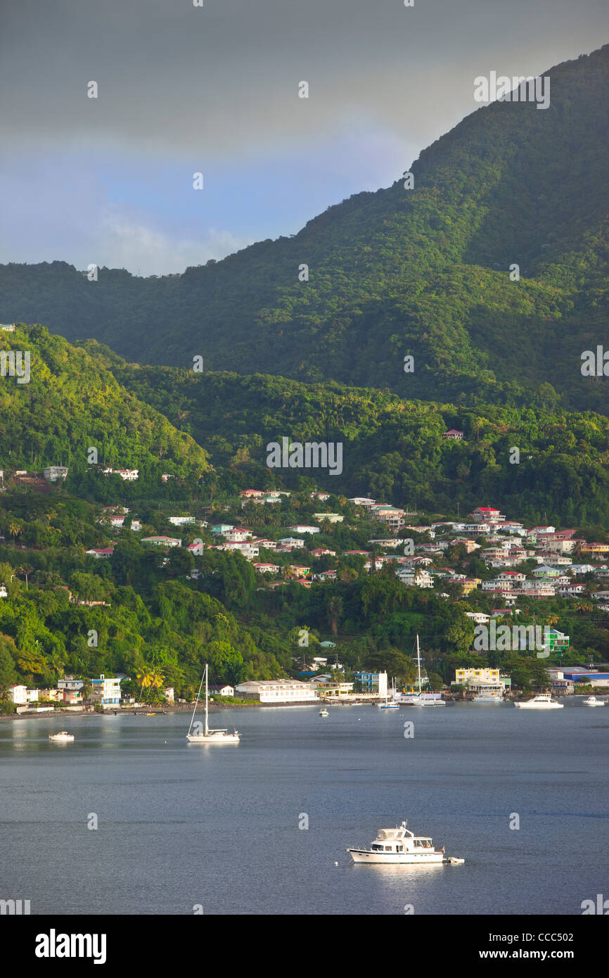 Città di Roseau sull'isola caraibica di Dominica, Isole Sottovento, West Indies Foto Stock