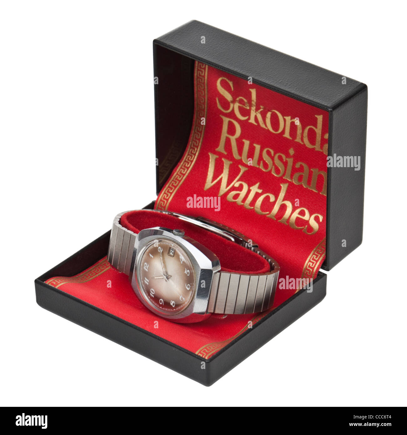 Vintage anni sessanta Sekonda automatica di 24 gioielli uomo orologio da polso, fatta in Unione Sovietica Foto Stock
