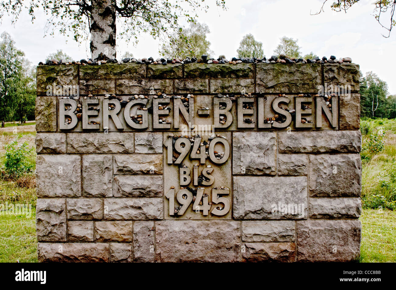 Konzentrationslager Bergen-Belsen; Campo di Concentramento Bergen-Belsen Foto Stock