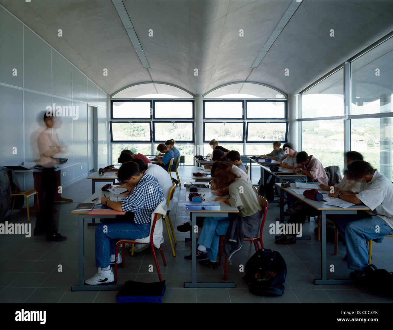 Lycee polivalente di Albert Camus, Frejus, Francia, Foster e Partner, 1993. Foto Stock