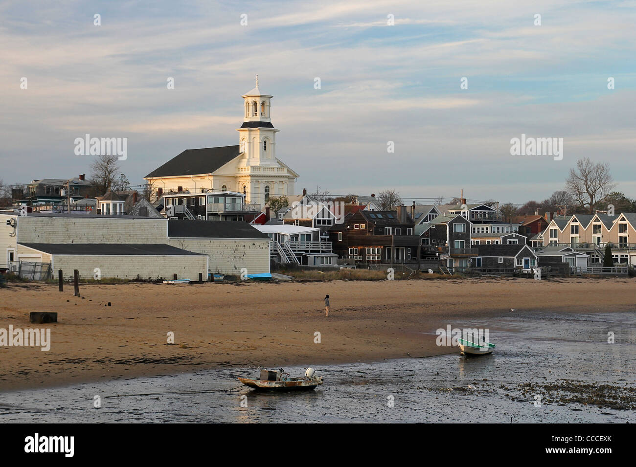 La bassa marea sulla spiaggia a Provincetown in Massachusetts Foto Stock