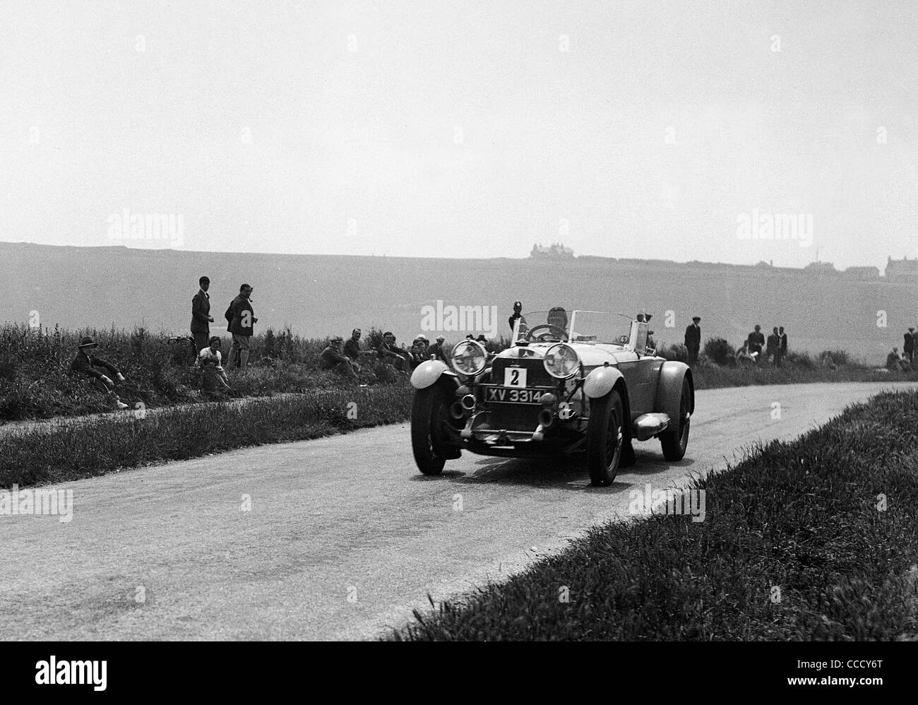 1929 Mercedes Benz S sulla prova di accelerazione durante il 1930 Brighton Rally, Earl Howe. Foto Stock