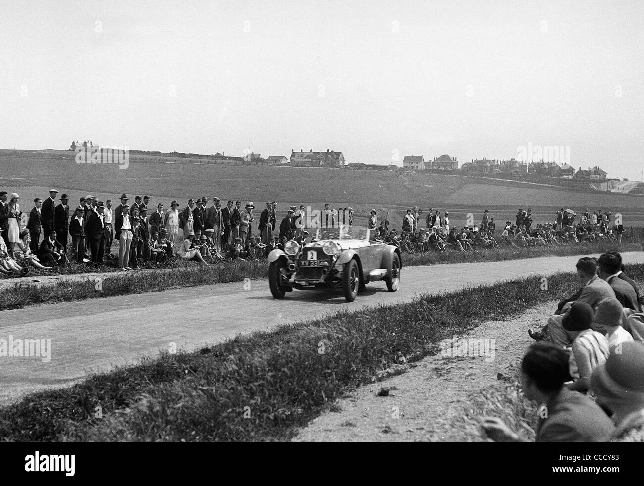 1929 Mercedes Benz S sulla prova di accelerazione durante il 1930 Brighton Rally, Earl Howe. Foto Stock