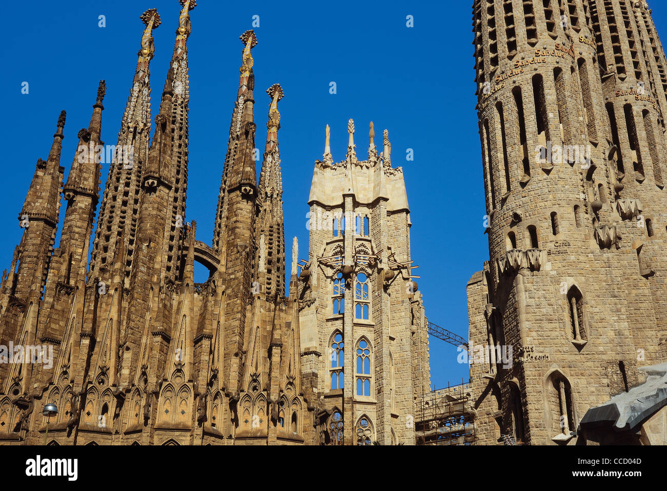 Spagna. La Catalogna. Barcellona. Antoni Gaudi (1852-1926). Basilica e chiesa espiatorio della Santa Famiglia. Dettaglio. Foto Stock