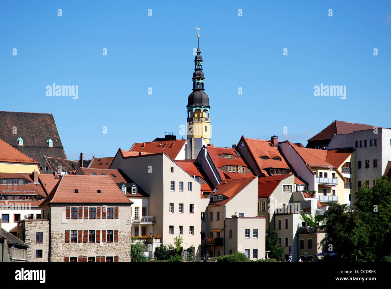 Città vecchia di Bautzen con lo storico municipio. Foto Stock