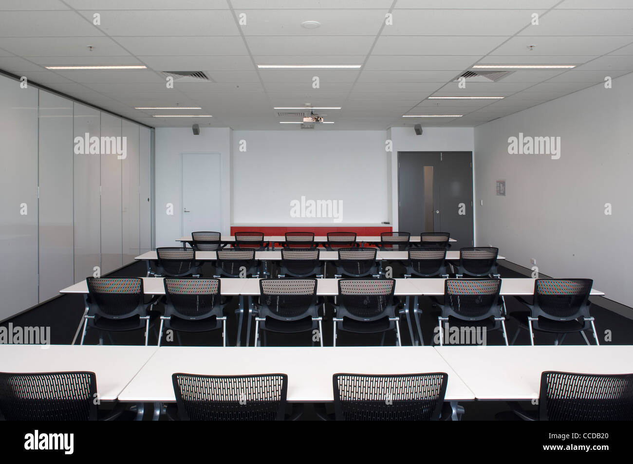 Yamaha Office, Brisbane, Queensland, Biscoe Wilson architetti, Marine Training Facility, stretto in vista della sala conferenze Foto Stock