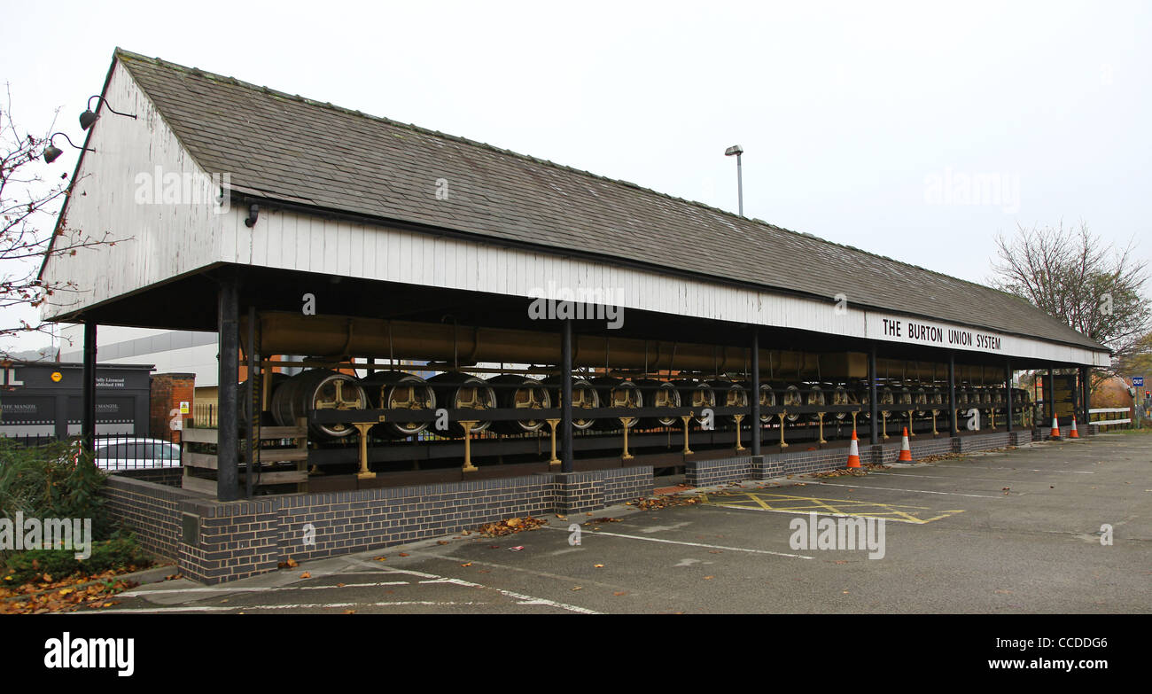 Burton sistema di unione della produzione di birra presso la fabbrica di birra nazionale centro, Burton upon Trent, Staffordshire Foto Stock