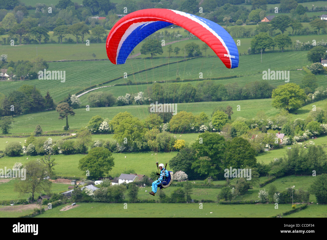 Hangglider dal di sopra Foto Stock