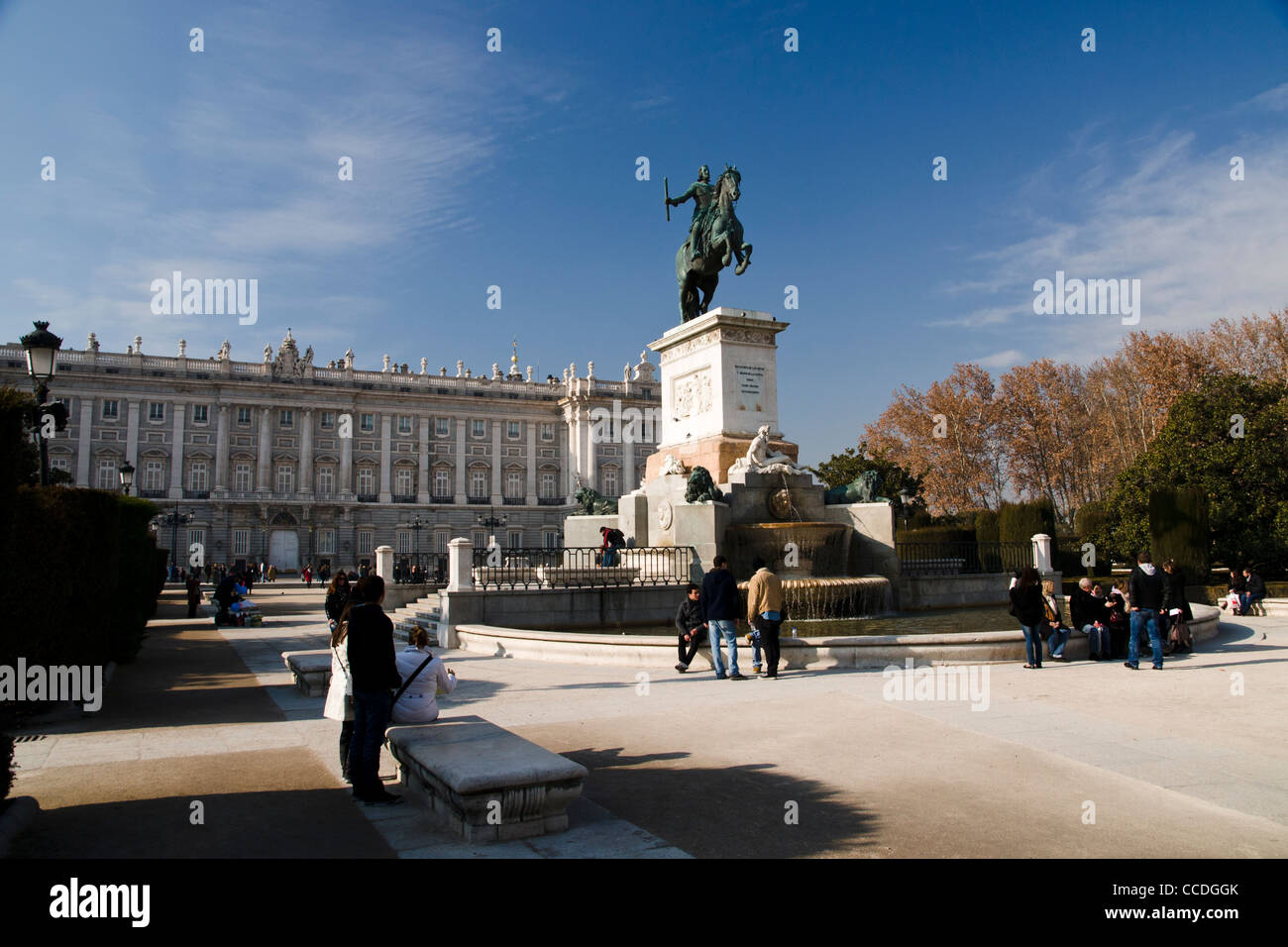 Plaza de Oriente, Madrid, Spagna. Foto Stock