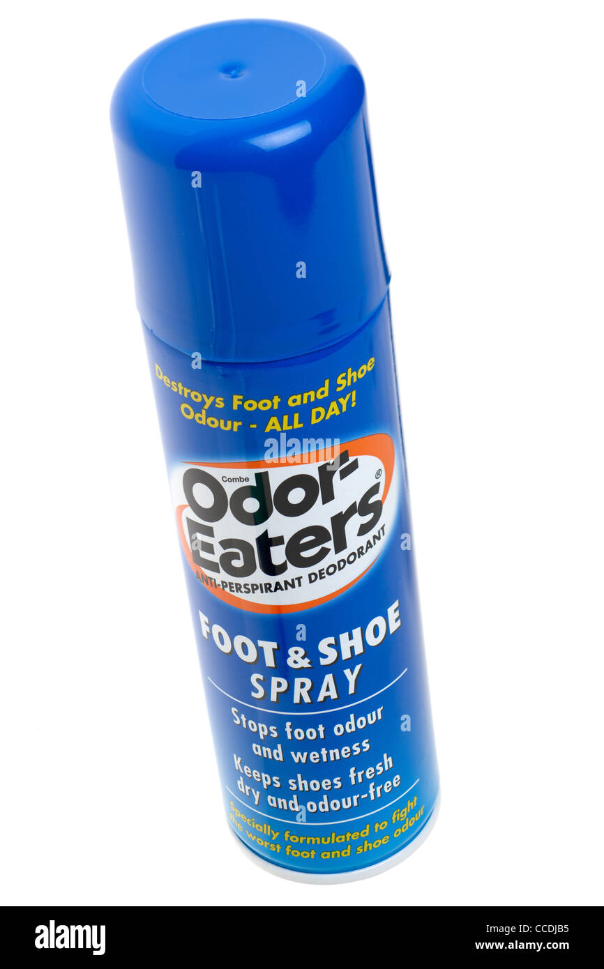 Bomboletta spray di mangiatori di odore anti perspirant deodorante per  piedi e odore di scarpe Foto stock - Alamy