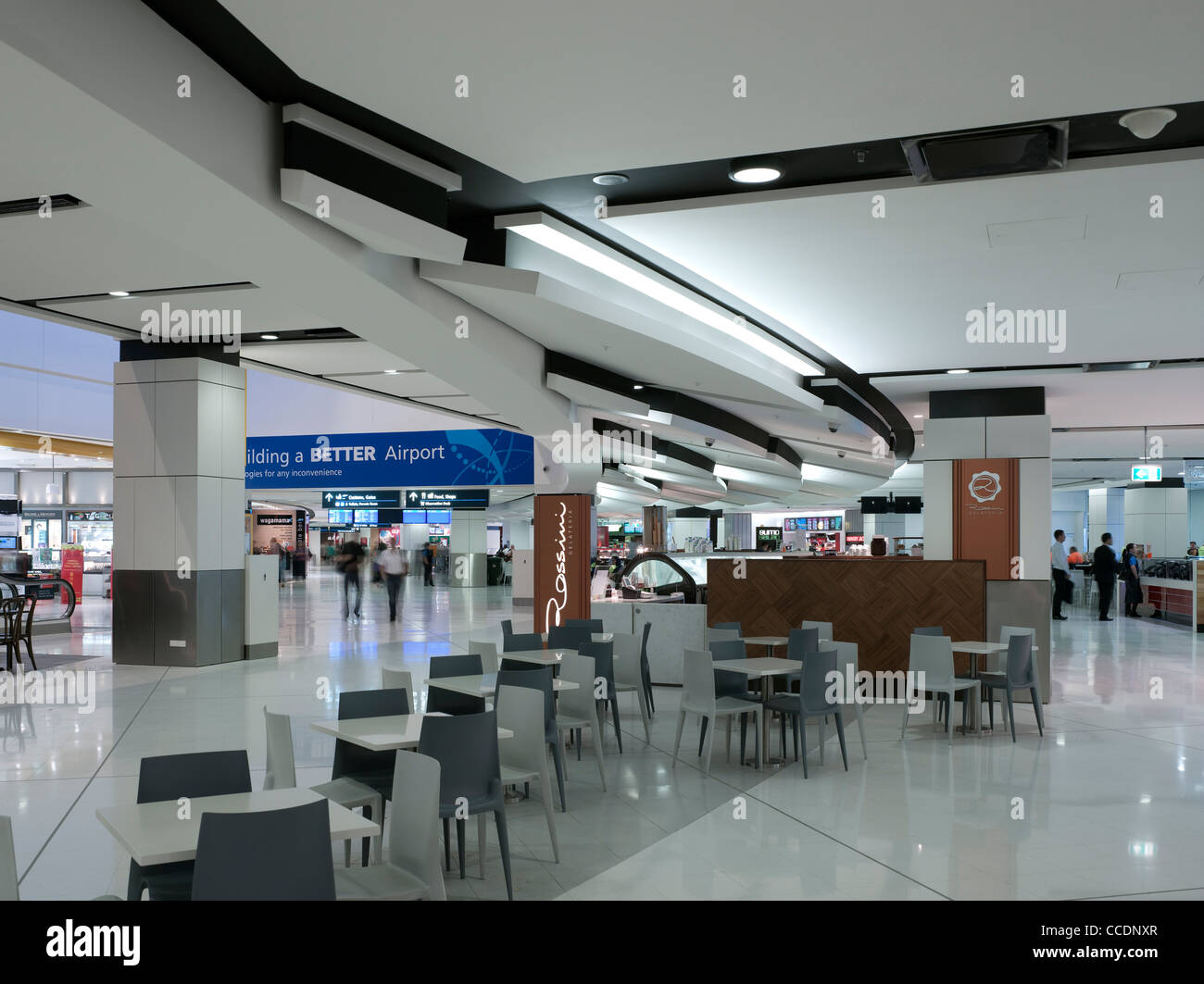 Sydney Airport Terminal 1 partenze, Woodhead Architettura interni di pianificazione, Sydney, 2010 Foto Stock