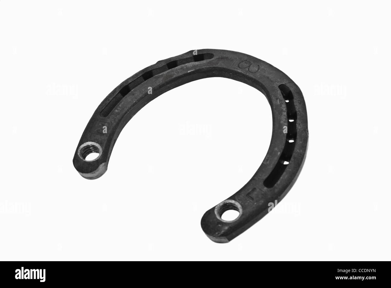 Detailansicht eines Glücksbringers, dem Hufeisen | Dettaglio foto di un fascino fortunato, un ferro di cavallo. Foto Stock