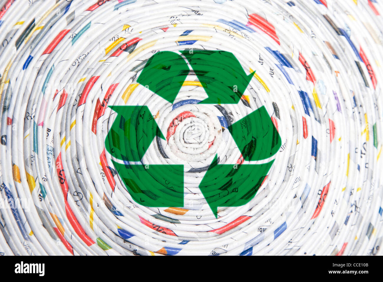 Carta avvolta a spirale, concetto di riciclaggio Foto Stock