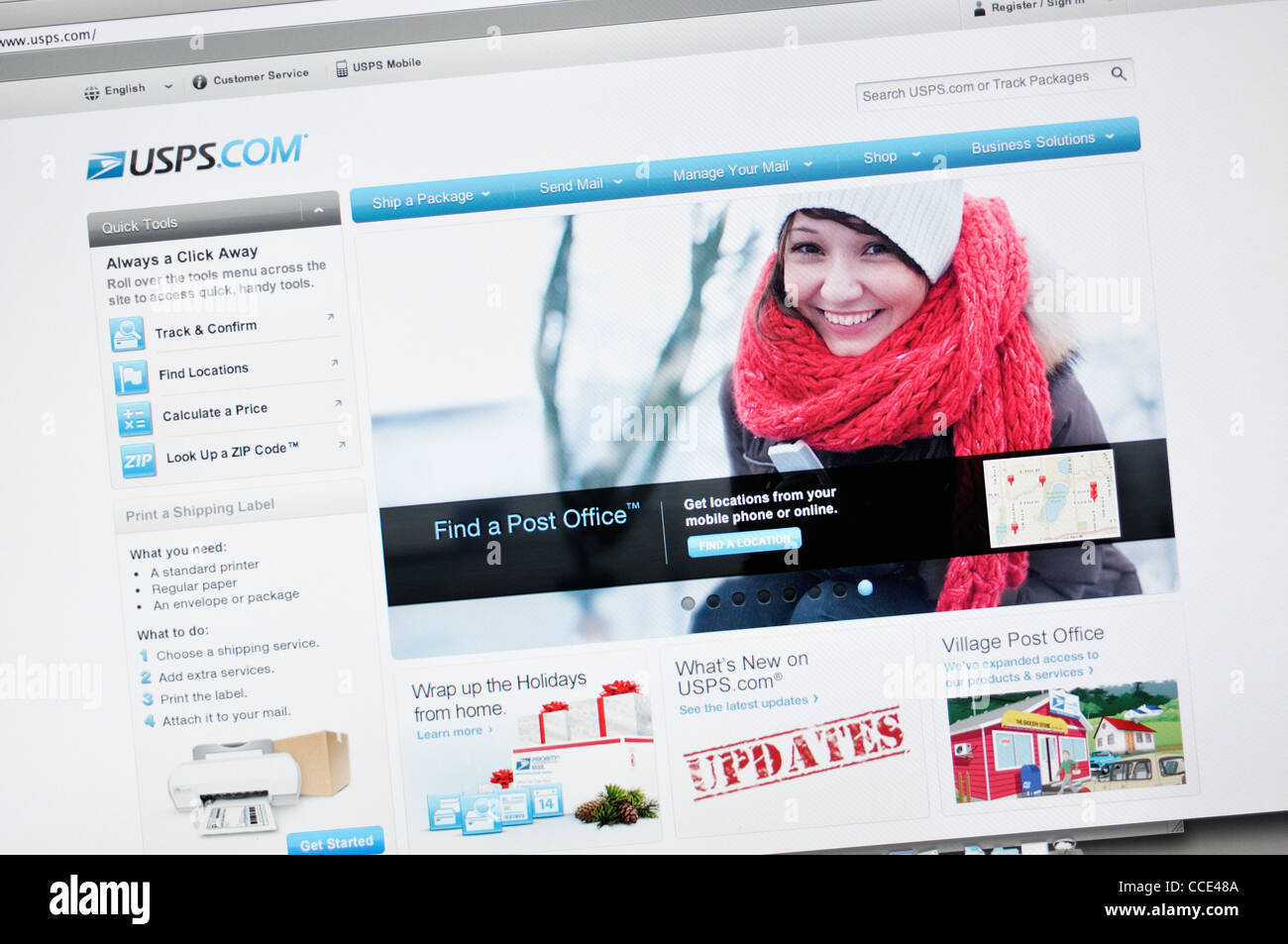 Usps.com - US post office sito web Foto Stock