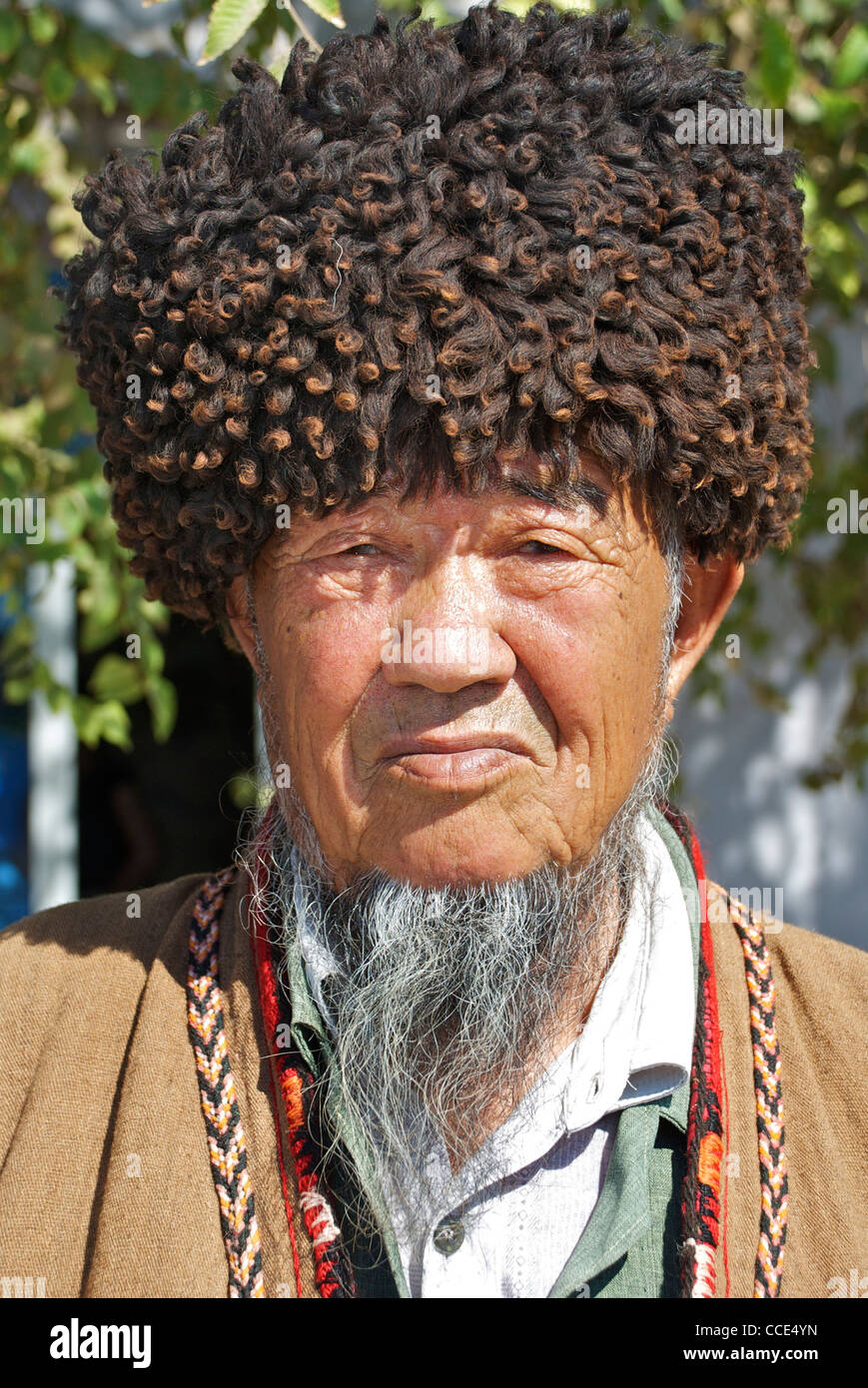 Il turkmeno uomo al Konye Urgench Turkmenistan di mercato, Ott 2011 Foto Stock