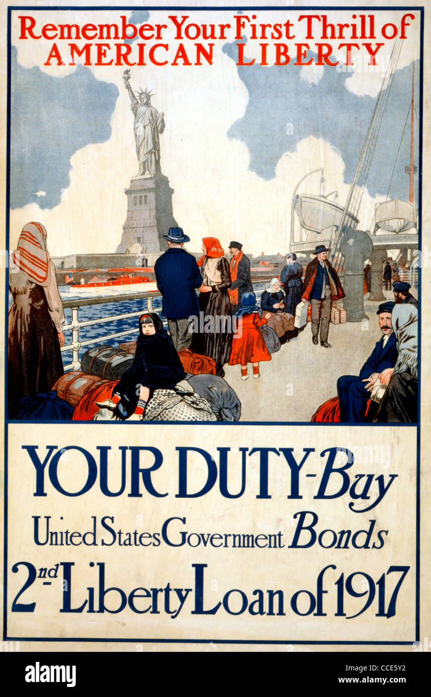 Ricordi il tuo primo brivido di American liberty il vostro dovere - Acquistare negli Stati Uniti di obbligazioni del governo - 2a Liberty prestito di 1917 Foto Stock