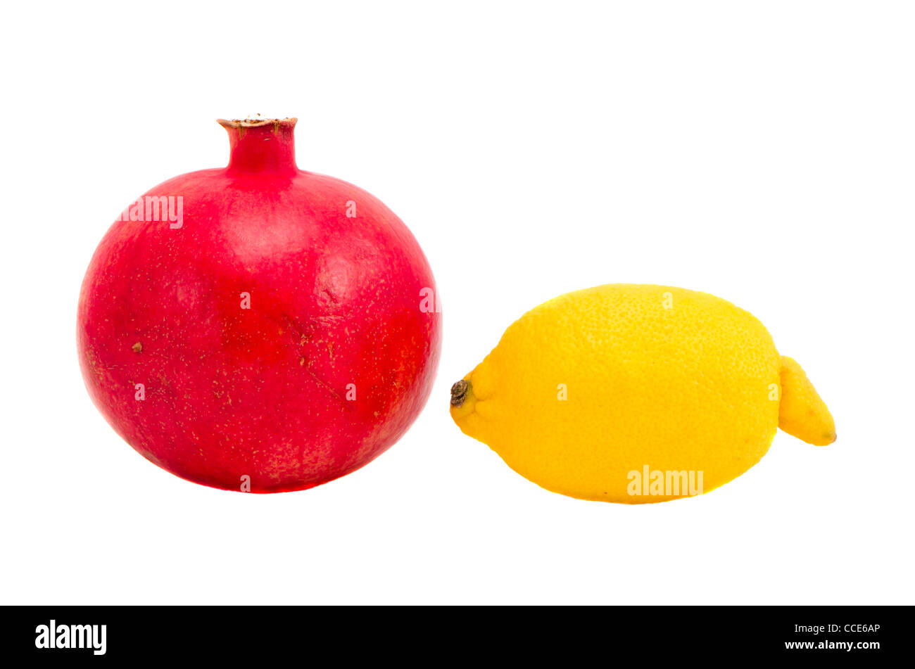 Di pompelmo e di limone naturale sano frutta isolato su uno sfondo bianco Foto Stock