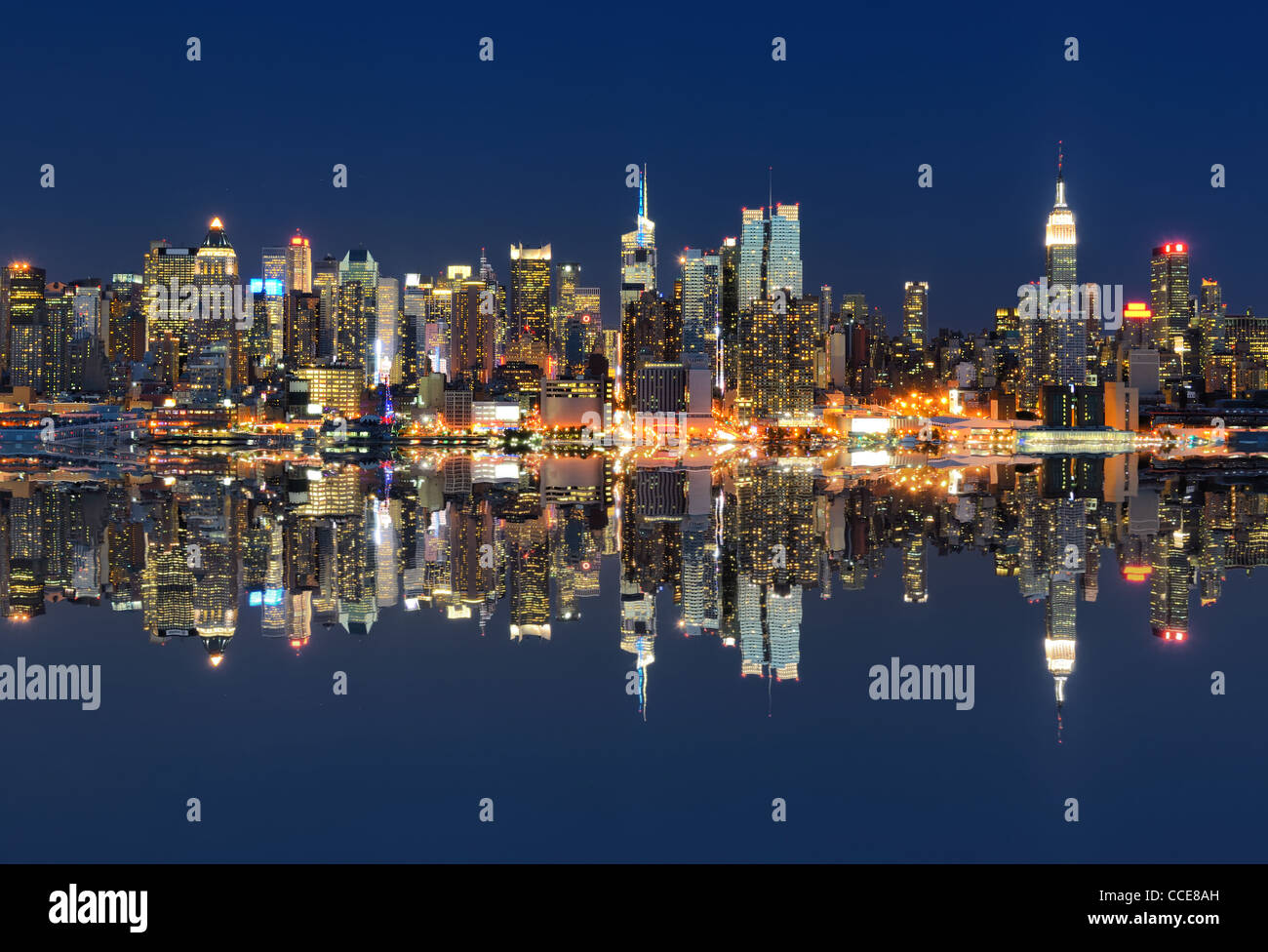 New York City e riflessioni Foto Stock