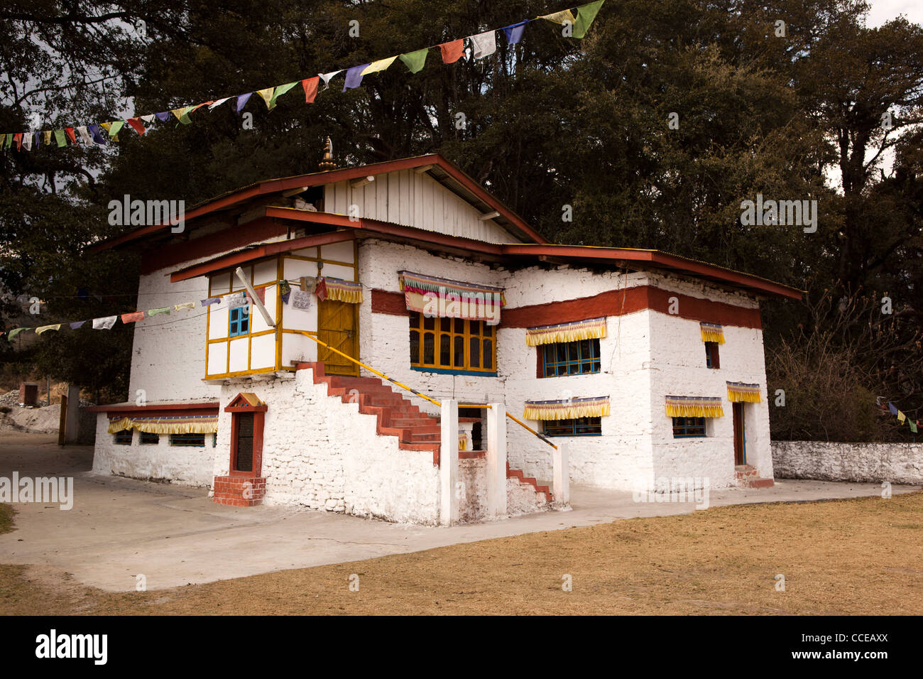 India, Arunachal Pradesh, Tawang, Ugyenling tempio, luogo di nascita di Tsangyang Gyatso, 6° Dalai Lama Foto Stock