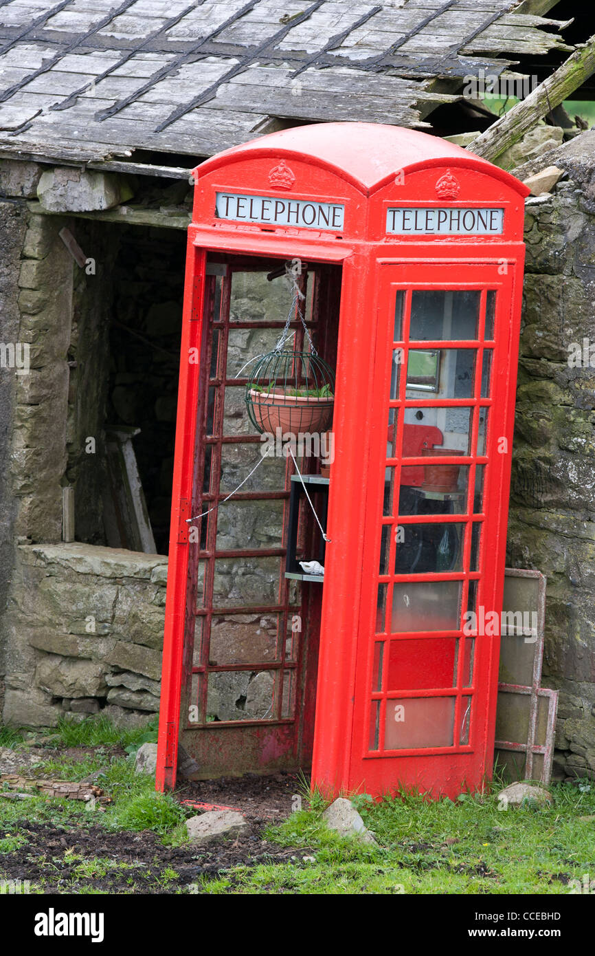 Telefono pubblico, Foula, Shetland Scozia, Gran Bretagna Foto Stock