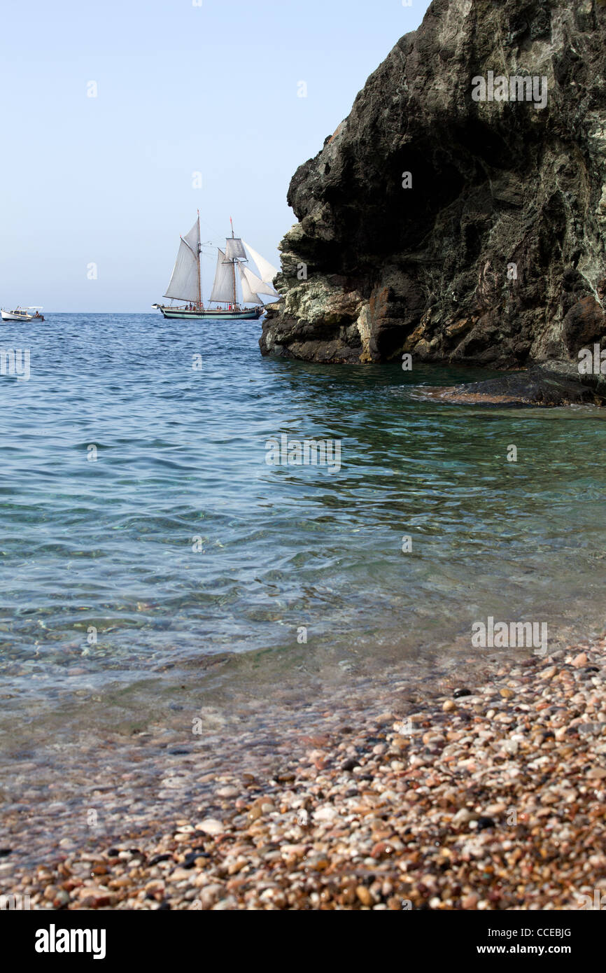 Spiaggia delle viste a Portoferraio, Isola d'Elba, Italia. Foto Stock