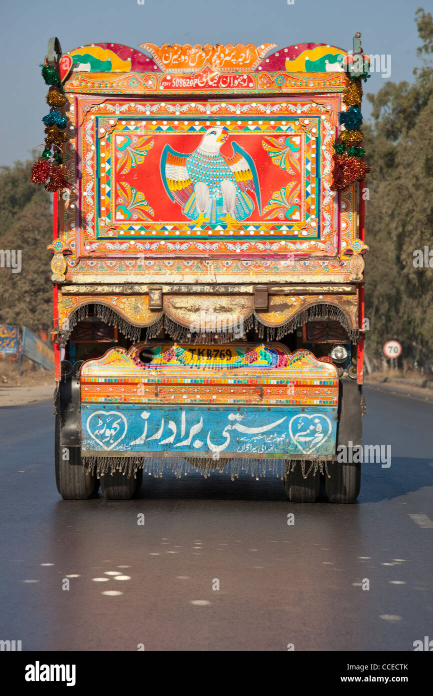Decorate il carrello nella provincia del Punjab, Pakistan Foto Stock