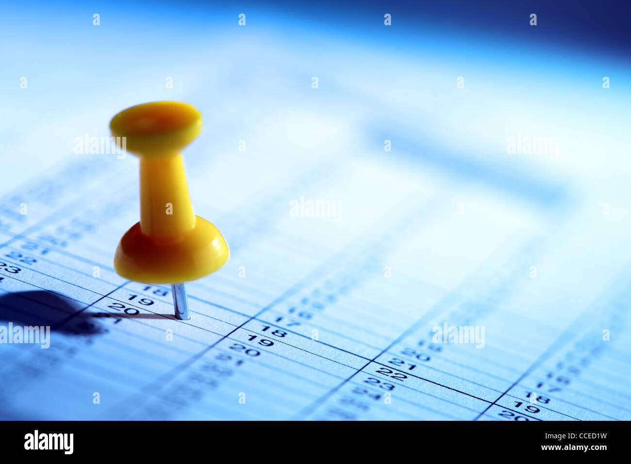 Spingere il perno in calendario Foto Stock