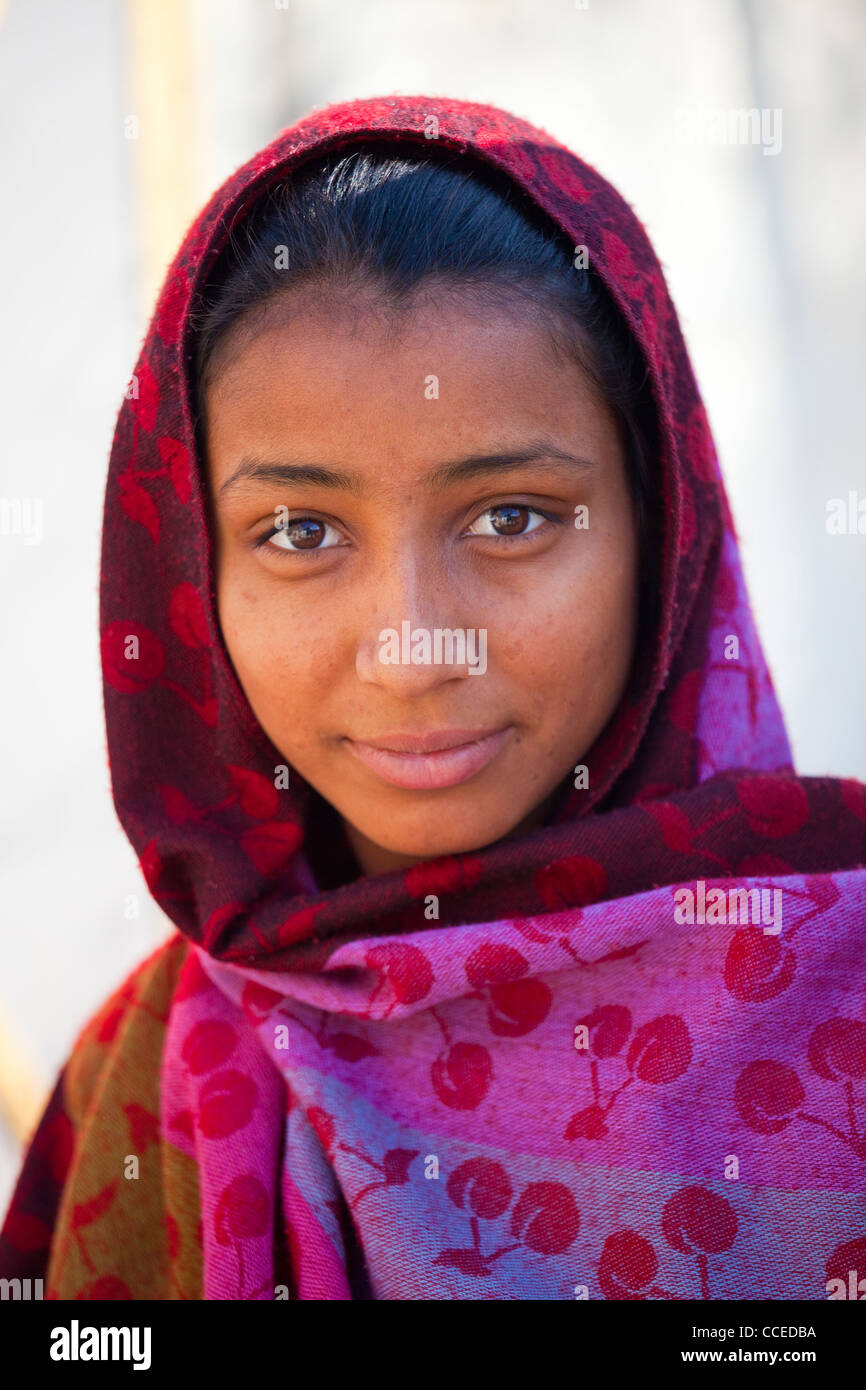 Ragazzina musulmana nella provincia del Punjab, Pakistan Foto Stock