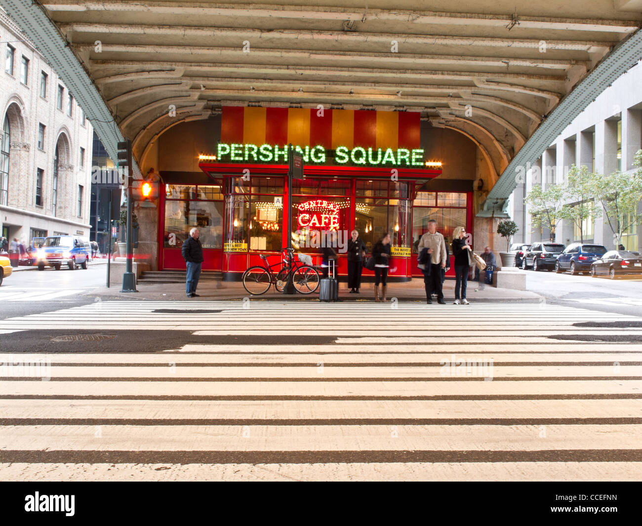 Pershing Square, 42nd Street Crosswalk, New York City Foto Stock