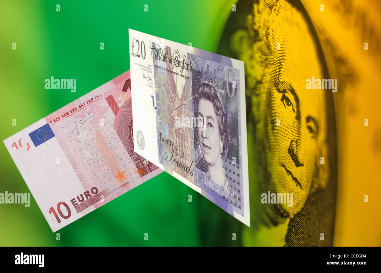 Dollar Euro Pound Foto Stock