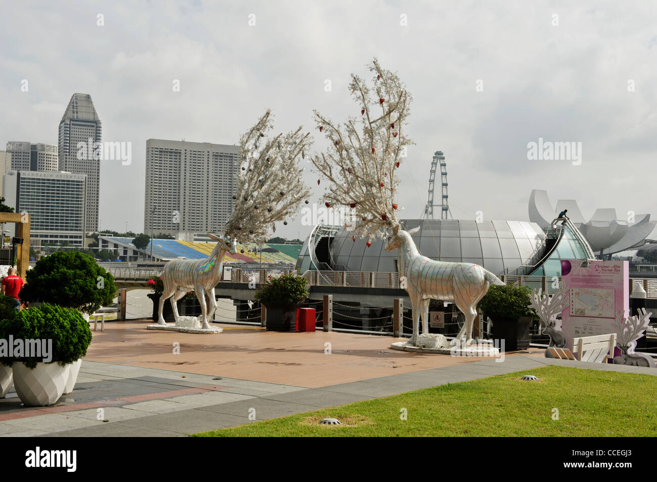 Le decorazioni di Natale, Waterfront, Singapore. Foto Stock