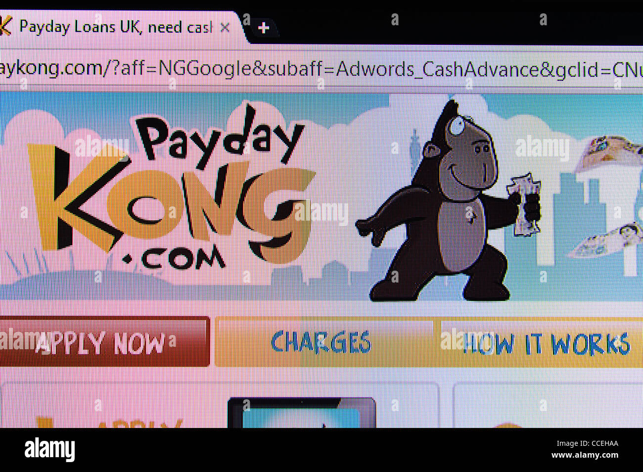 Payday Kong.com cassa crediti sito web aziendale Foto Stock