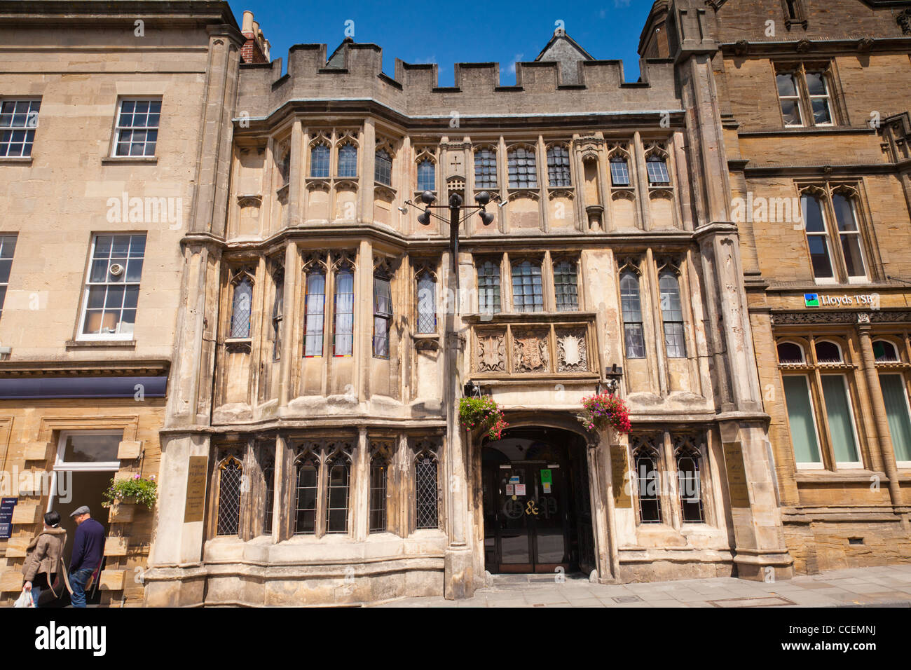 The George Hotel e pellegrini Inn di Glastonbury, fu costruito nel XV secolo per accogliere i visitatori di Abbazia di Glastonbury. Ho Foto Stock