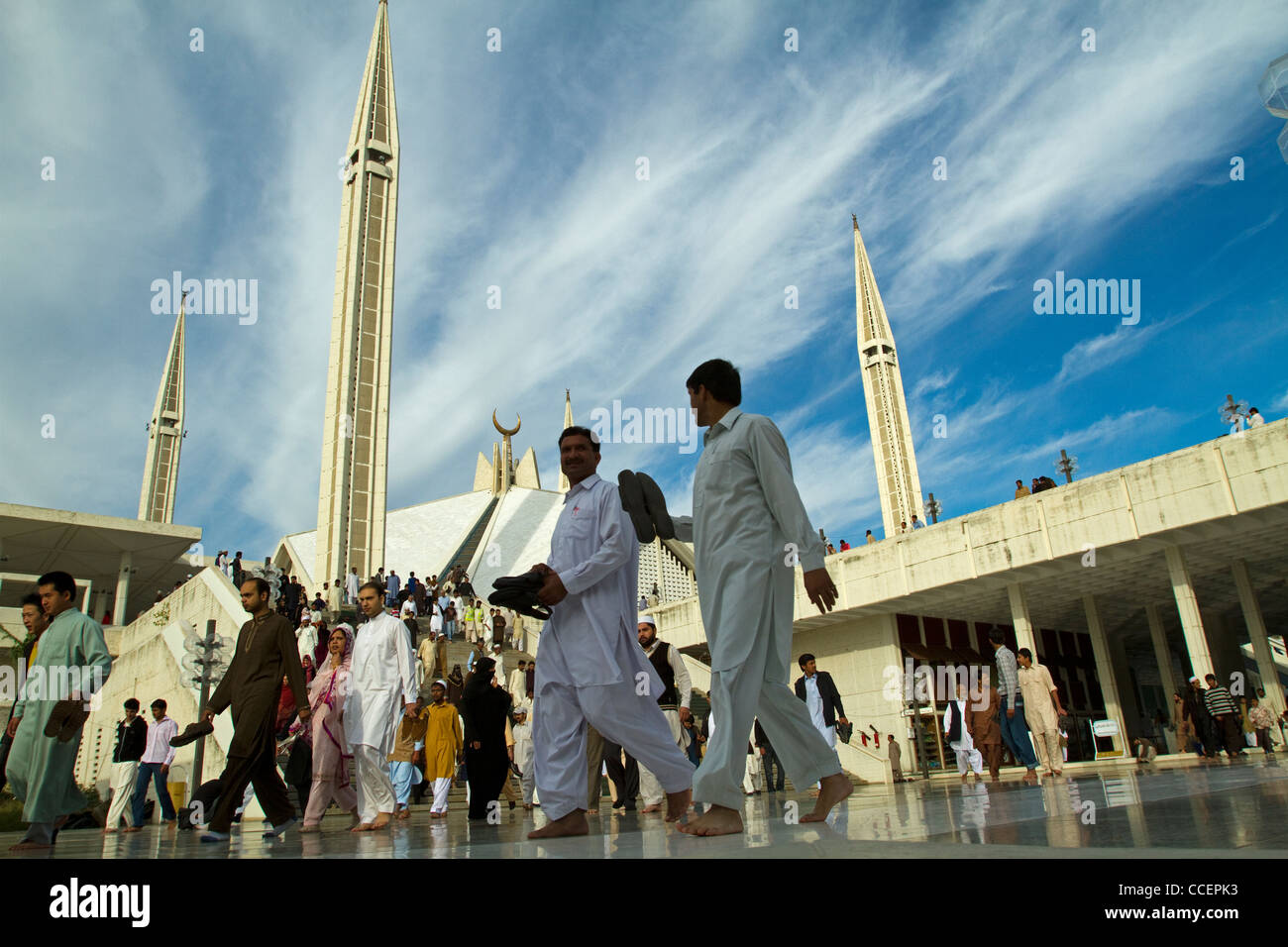 King Faisal moschea e preghiere di Islamabad in Pakistan Foto Stock