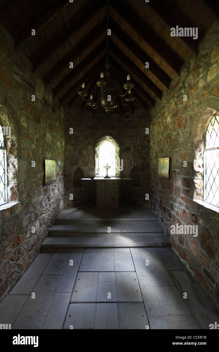 Cappella privata in casa nobiliare in Jersey Foto Stock