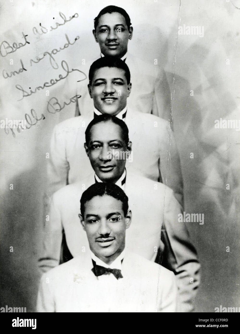 Mulini fratelli noi del gruppo vocale dall'alto: Herbert, Harry, John e Donald Foto Stock