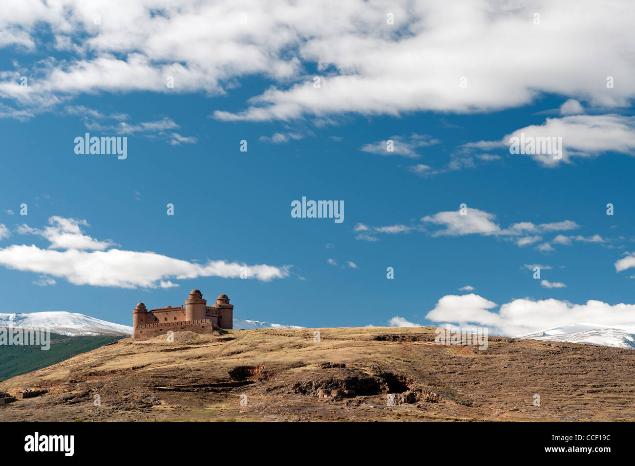 La Calahorra castello vicino Guardix, provincia di Granada, Andalusia, Spagna Foto Stock