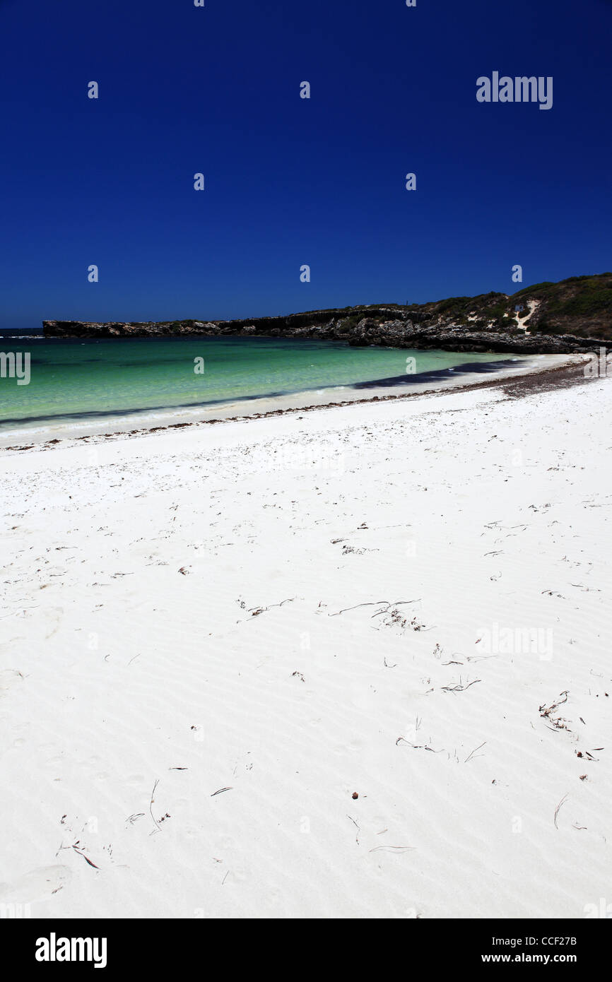 La baia e argento spiaggia sabbiosa a Capo Verde in Western Australia. Foto Stock