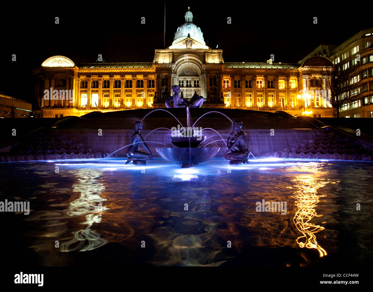 Il fiume dea fontana nella parte anteriore della casa Consiglio, Victoria Square, Birmingham, Regno Unito Foto Stock