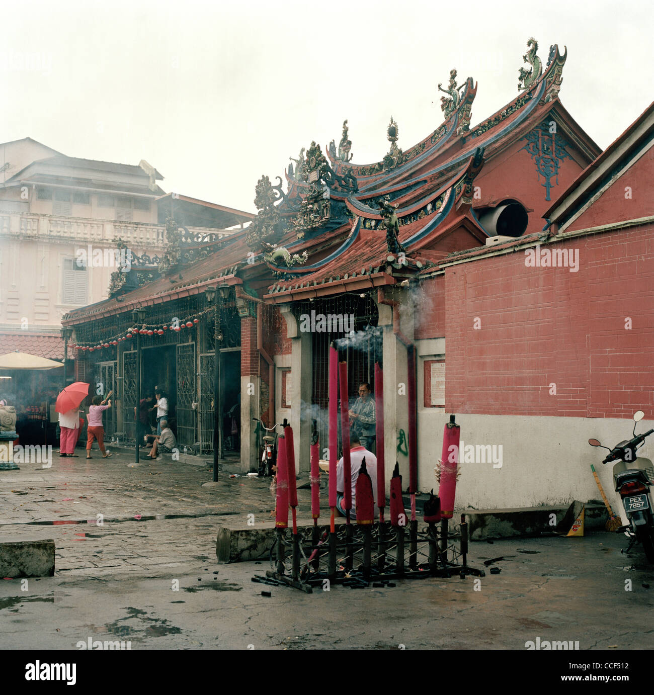 Kuan Yin Teng Temple, il Tempio della Dea della Misericordia di George Town in Penang Island in Malesia in Estremo Oriente Asia sud-orientale. Foto Stock