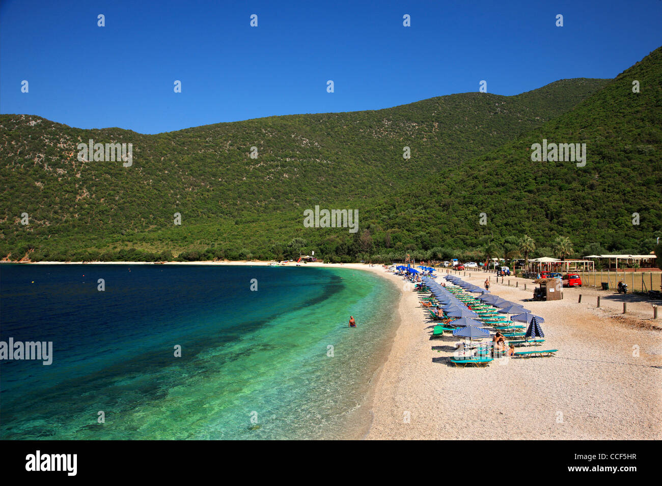 Antisamos beach, vicino al villaggio di porta di Sami, l'isola di ...